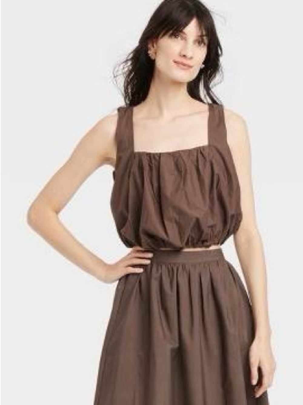 a new day Brown Midi Skirt Set